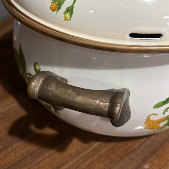 Vintage Asta Trumpet Squash Germany Enamel Dutch Oven Cookware 2QT 7" Pot w/lid - Picture 4 of 6